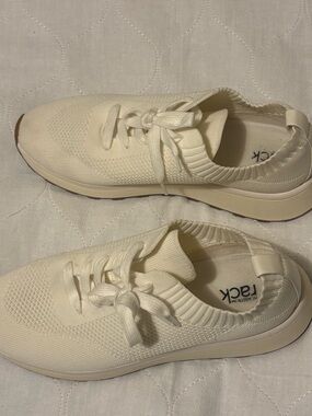 Nordstrom Men's Off-White Knit Lace-Up Slip-On Sneakers